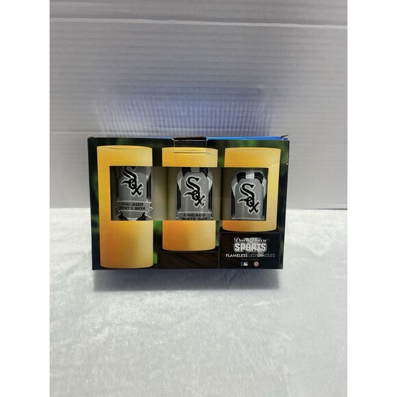Chicago White Sox MLB - LED Light Candle 3 Piece Set [NEW] Vanilla with Remote - Picture 2 of 5